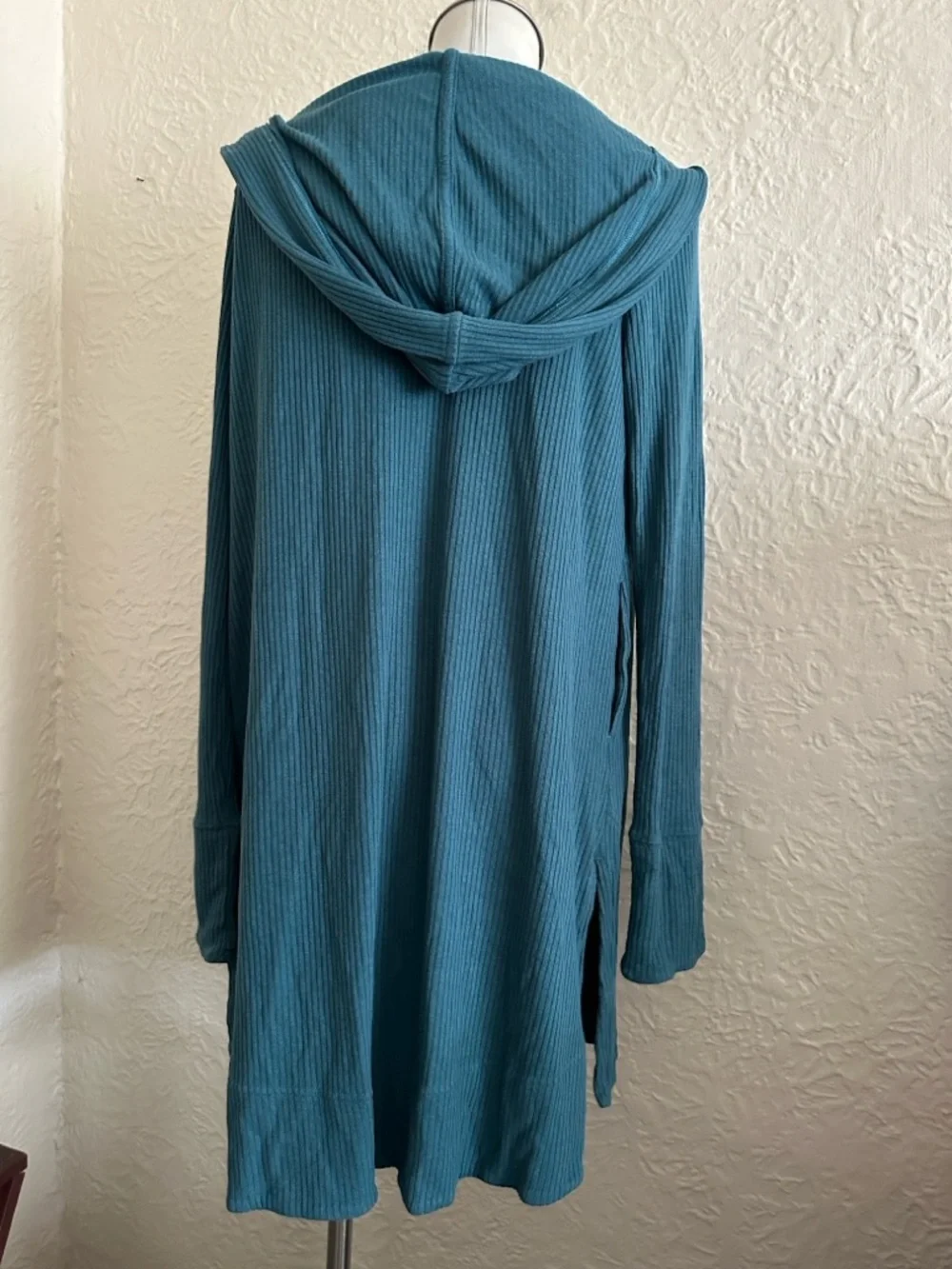 Athleta Harmony Pose Wrap Hooded Cardigan Small Borealis Green Teal Blue
